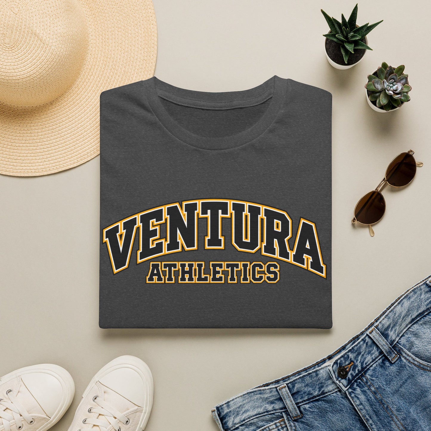 Ventura Athletics T-Shirt — Vintage Collegiate Crew Tee