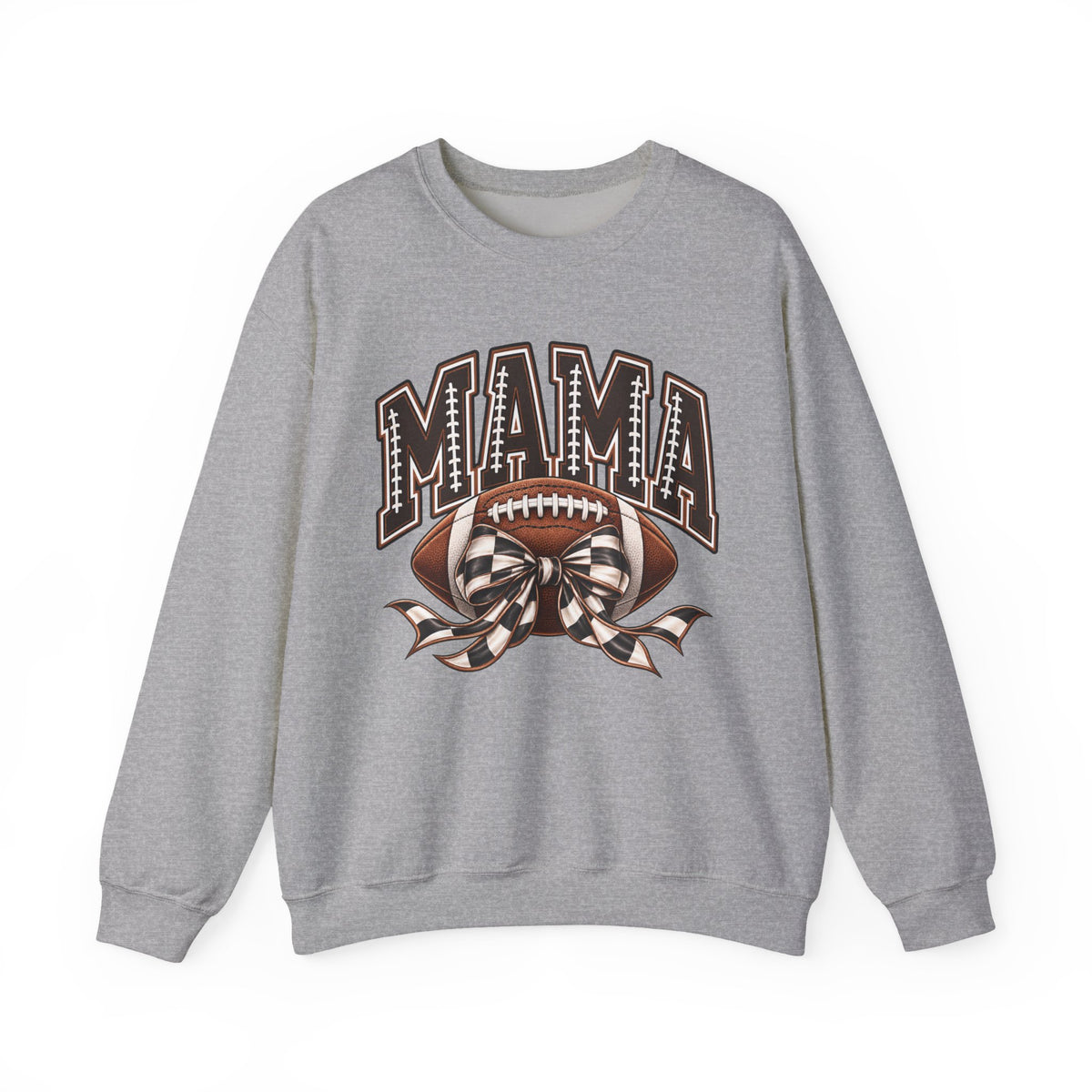 Mama Football Crewneck Sweatshirt — Vintage Gridiron Mom Graphic