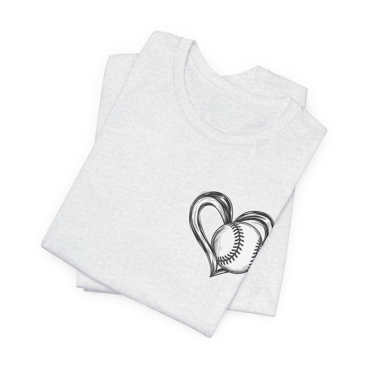 I Love Me Some Baseball T‑Shirt — Heart Baseball Graphic Tee