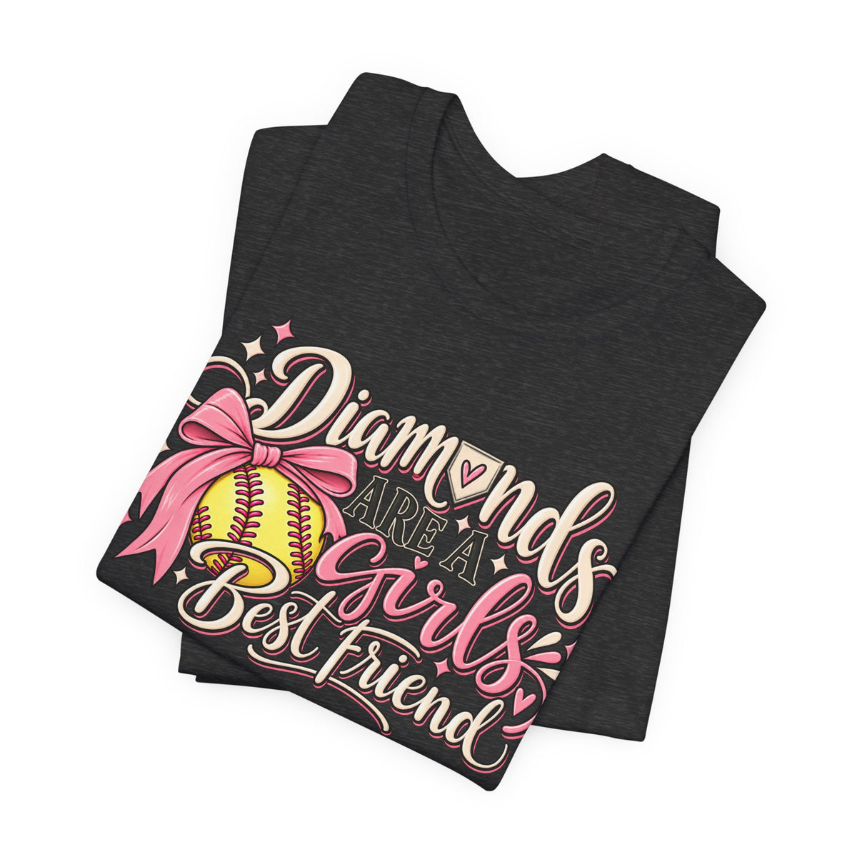 Diamonds Are a Girl's Best Friend Softball Graphic Tee