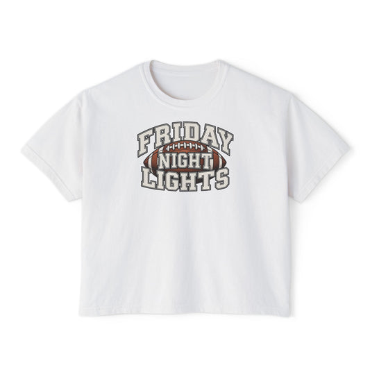 Friday Night Lights Boxy Tee — Women's Football Graphic T-Shirt