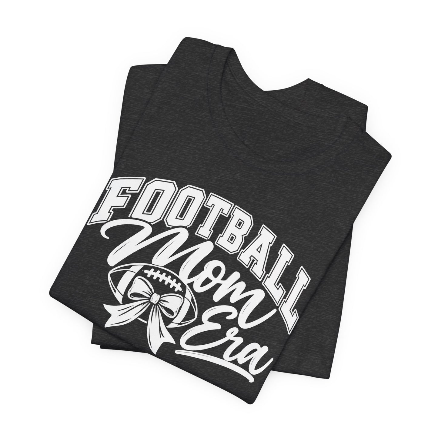 Football Mom Era T-Shirt – Cute Pink Game Day Tee with Football Ribbon