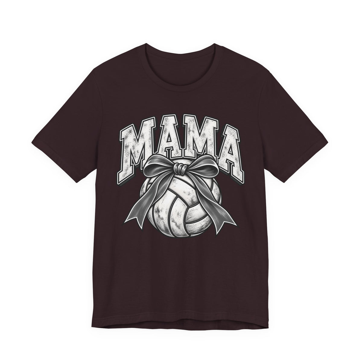Volleyball Mama Tee — Mom Volleyball Shirt with Ribboned Ball Graphic