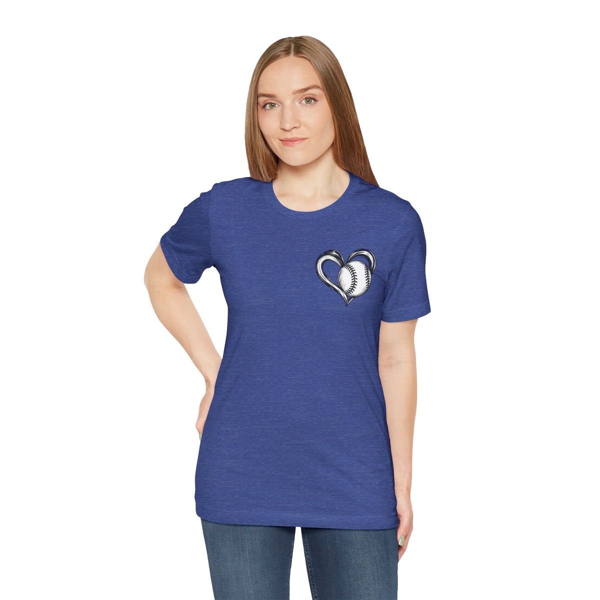 I Love Me Some Baseball T‑Shirt — Heart Baseball Graphic Tee