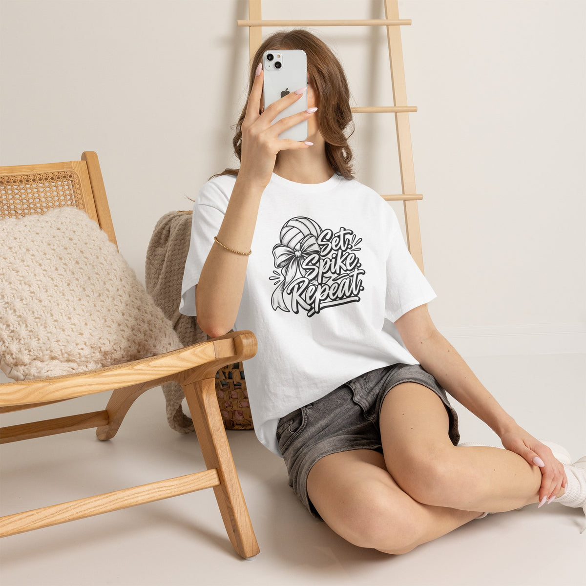 “Set, Spike, Repeat” Graphic T-Shirt