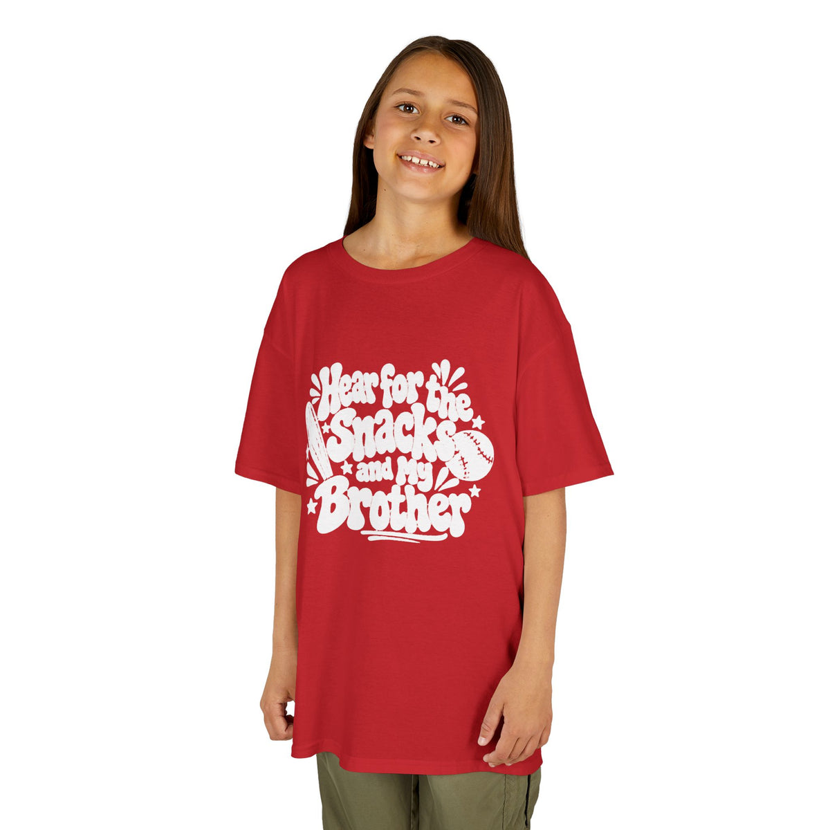 Kids T‑Shirt “I’m for the Snacks (Not My Brother)” Retro Graphic Tee