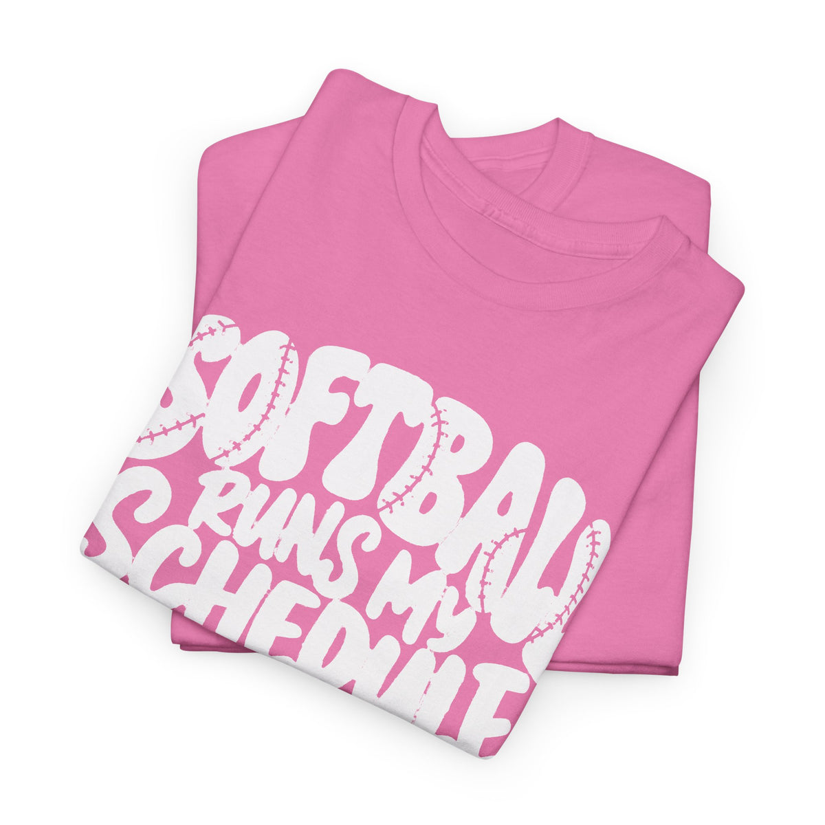 Softball Runs My Schedule T-Shirt — Women's & Girls Softball Mom/Dad Tee