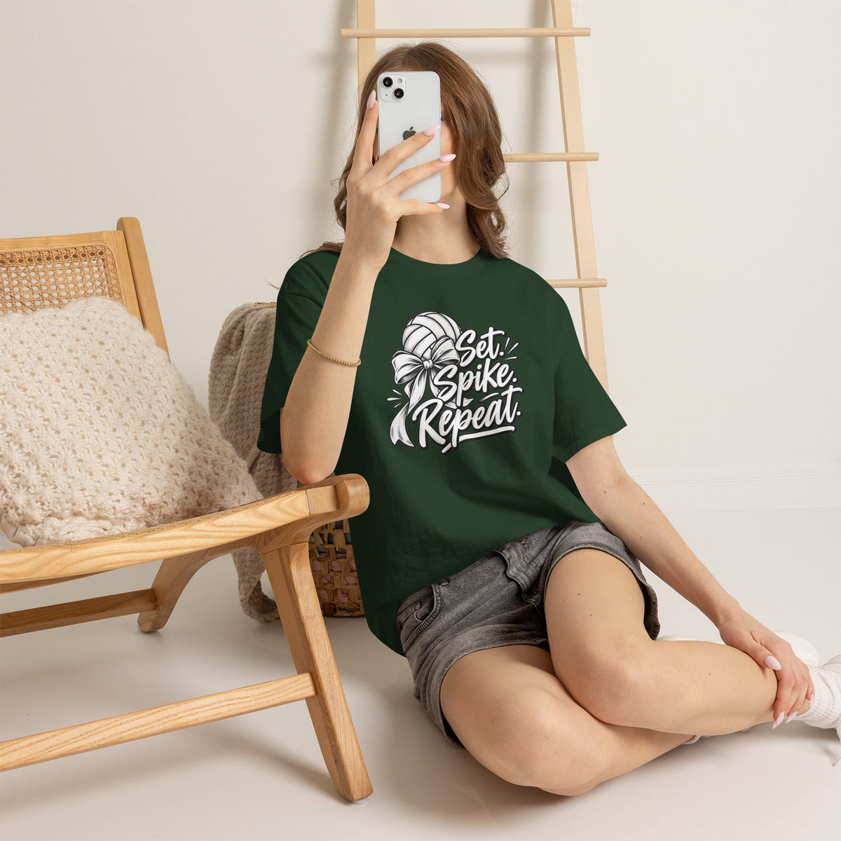 “Set, Spike, Repeat” Graphic T-Shirt