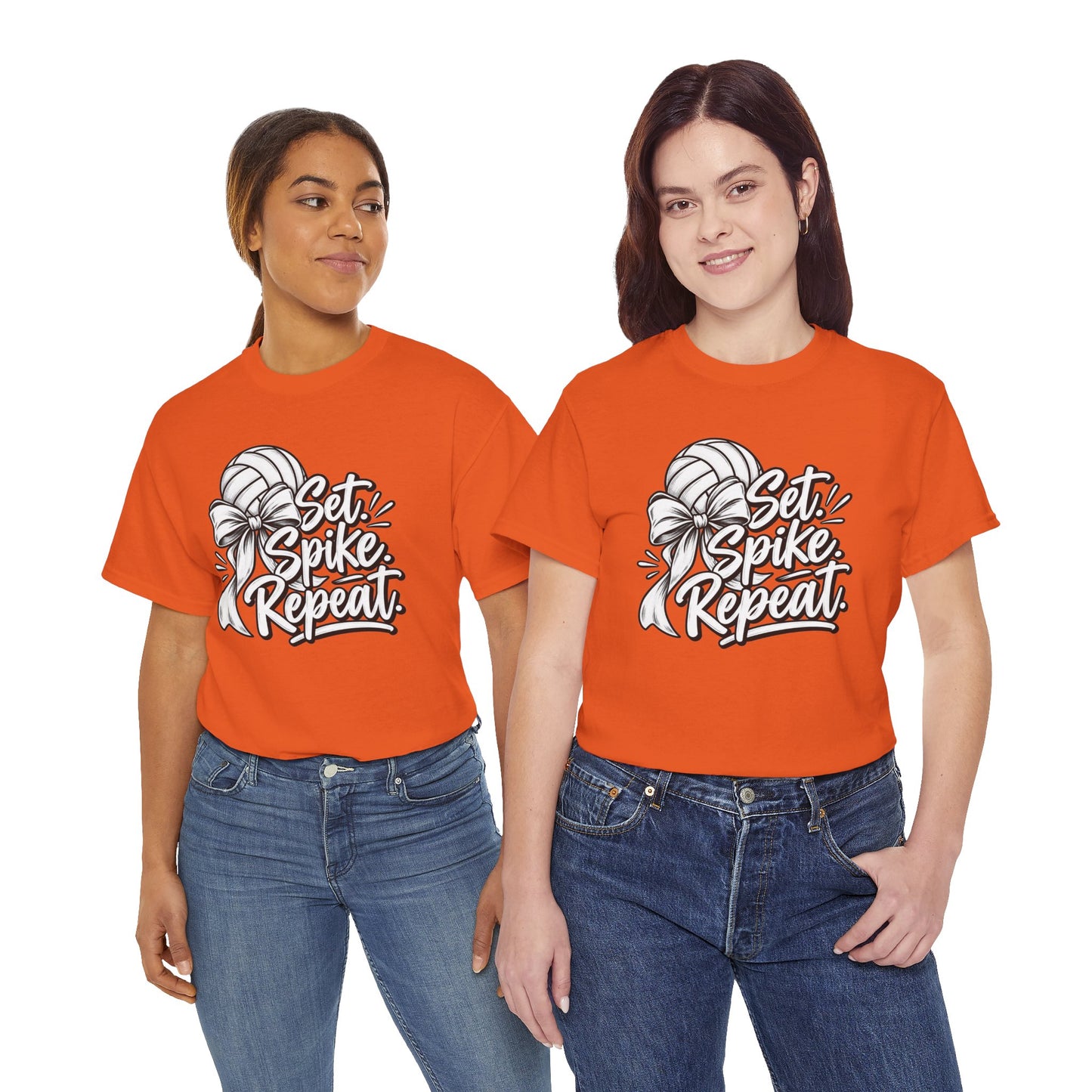 Volleyball Tee – “Set, Spike, Repeat” Graphic T-Shirt