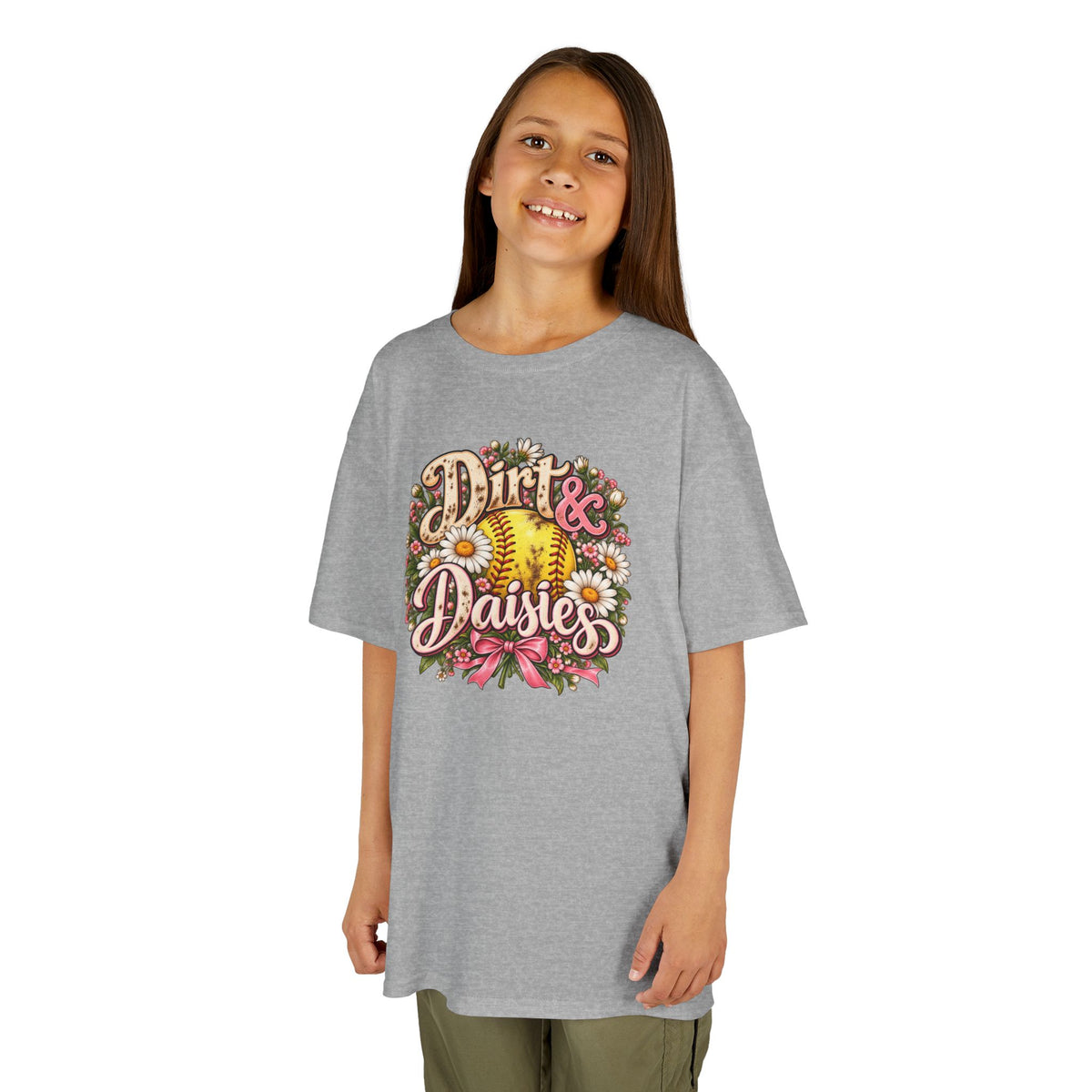 Kids 'Dirt & Daisies' Softball Floral Tee