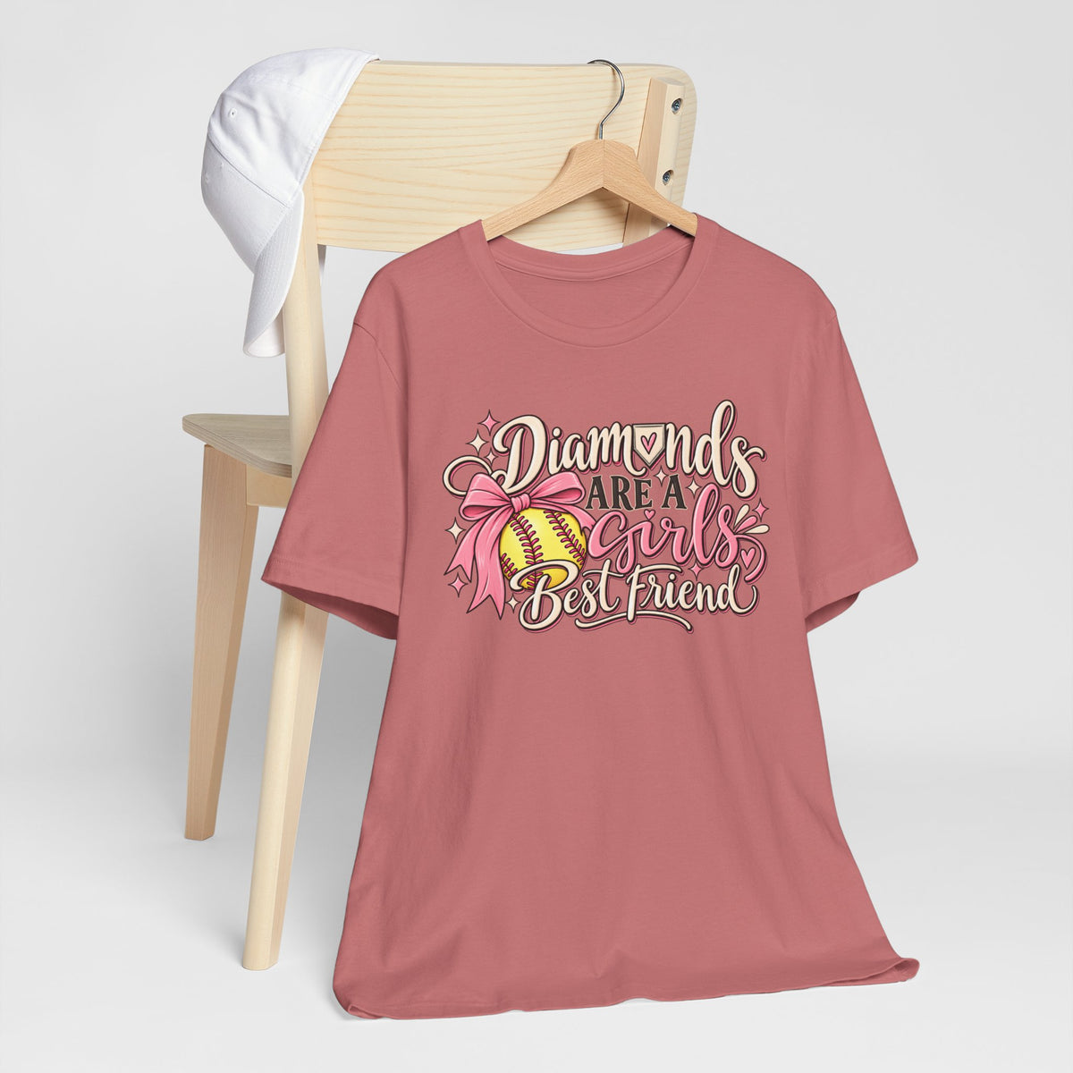 Diamonds Are a Girl's Best Friend Softball Graphic Tee