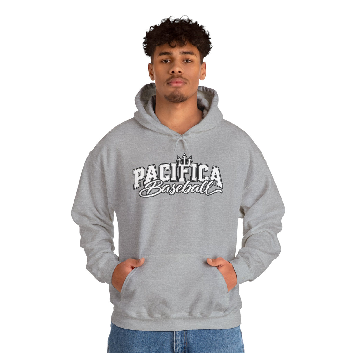 Pacifica Baseball Hoodie — Vintage Script Team Logo Sweatshirt