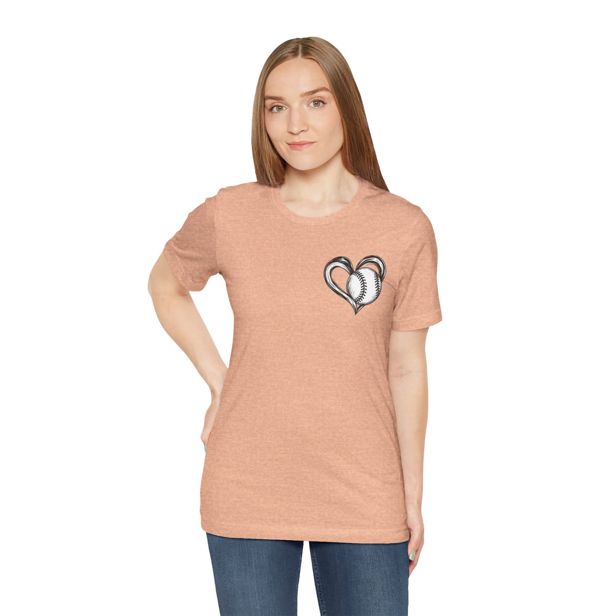 I Love Me Some Baseball T‑Shirt — Heart Baseball Graphic Tee