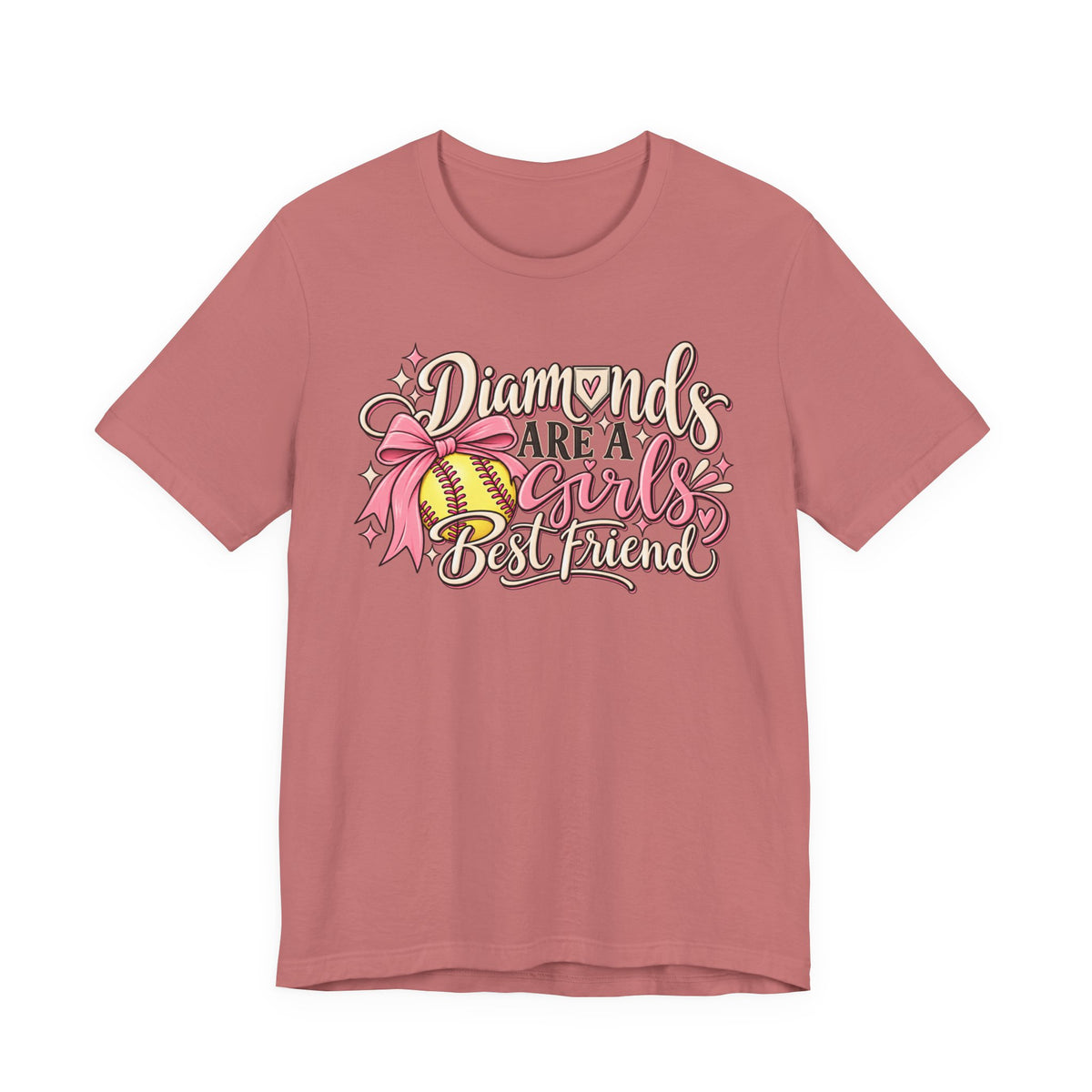 Diamonds Are a Girl's Best Friend Softball Graphic Tee