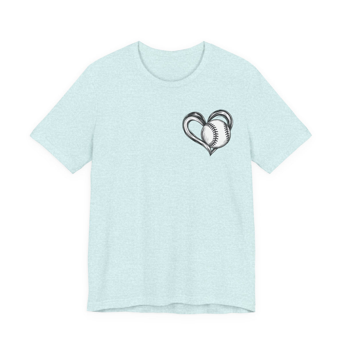 I Love Me Some Baseball T‑Shirt — Heart Baseball Graphic Tee