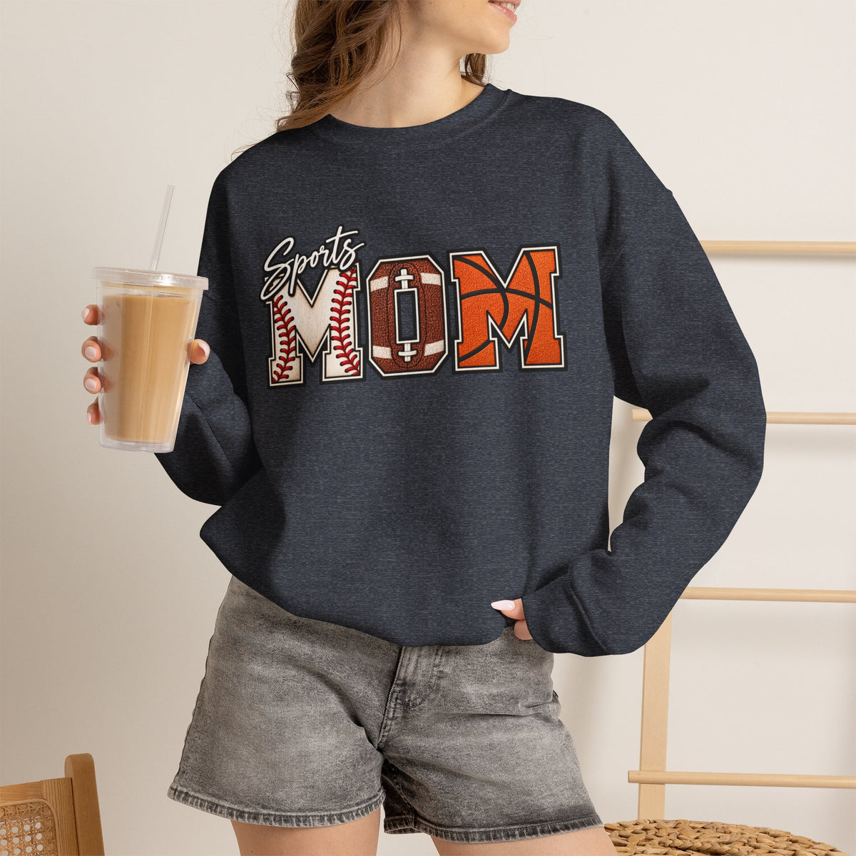 Sports Mom Crewneck Sweatshirt – Athletic Mom Graphic Pullover
