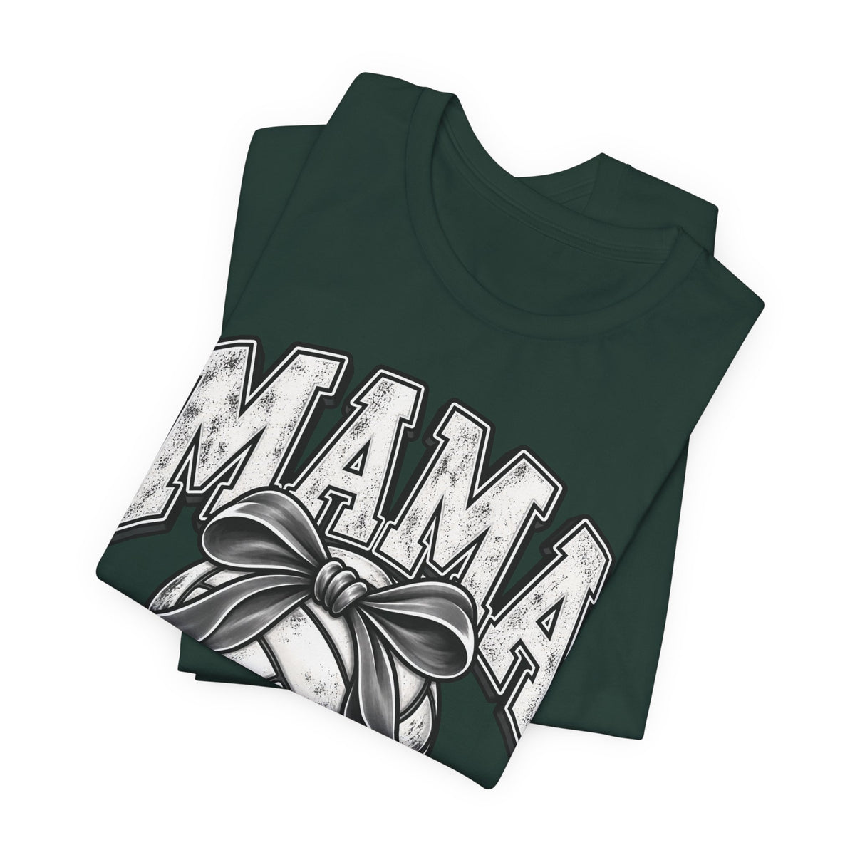 Volleyball Mama Tee — Mom Volleyball Shirt with Ribboned Ball Graphic