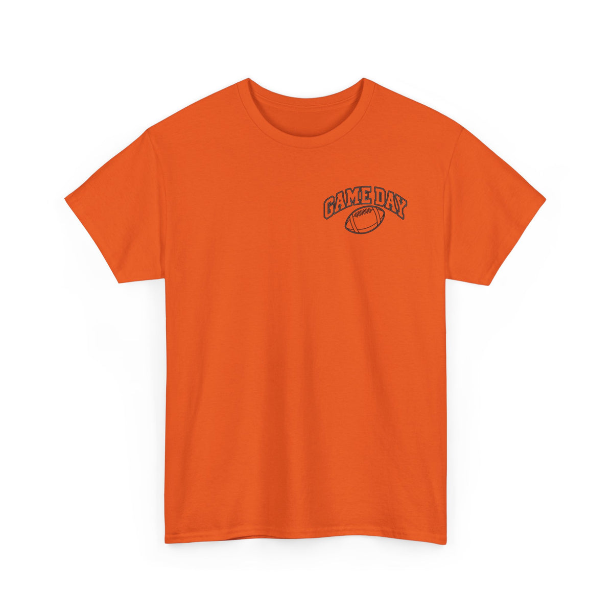 Game Day Football Tee — Minimal Chest Logo White T-Shirt