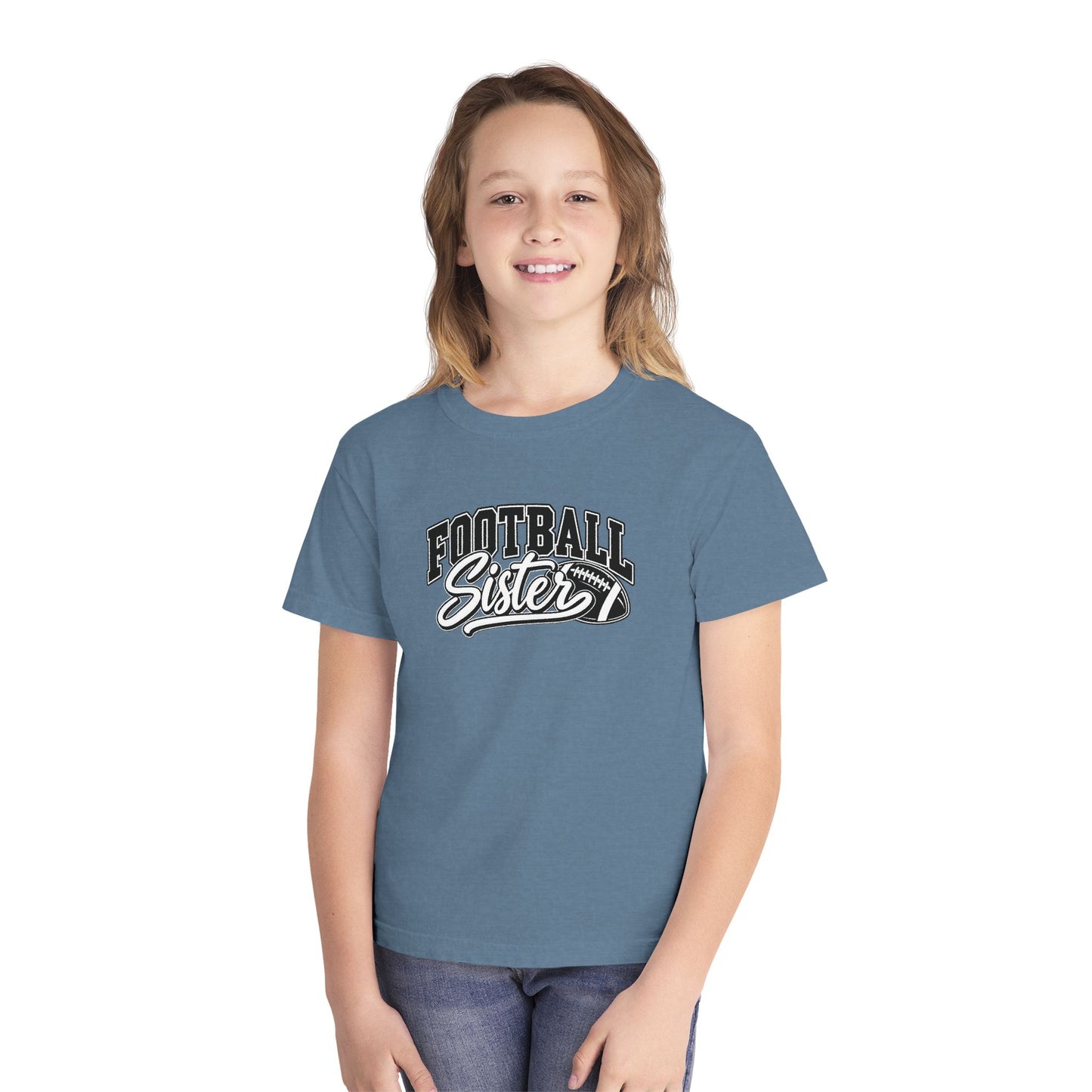 Youth Tee — "Football Sister" Graphic T‑Shirt (Kids' Game Day Shirt)