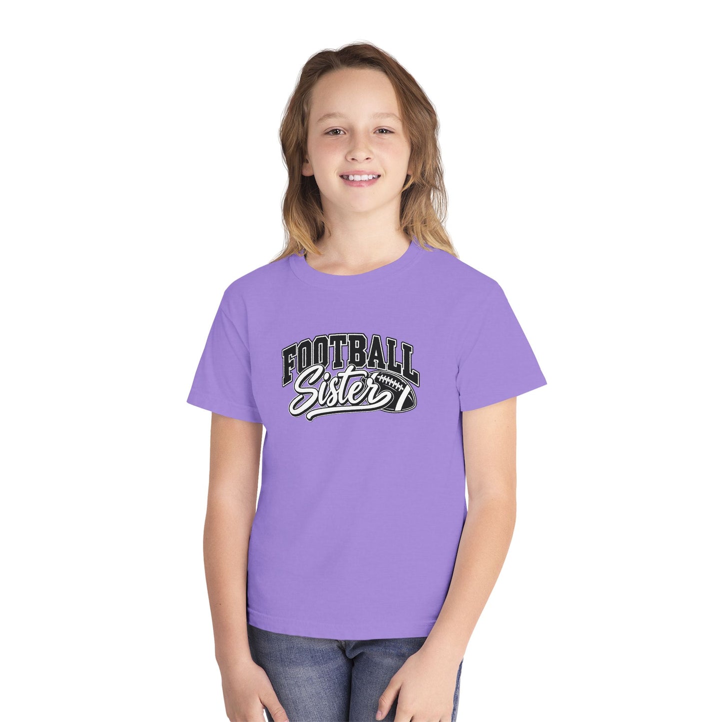 Youth Tee — "Football Sister" Graphic T‑Shirt (Kids' Game Day Shirt)
