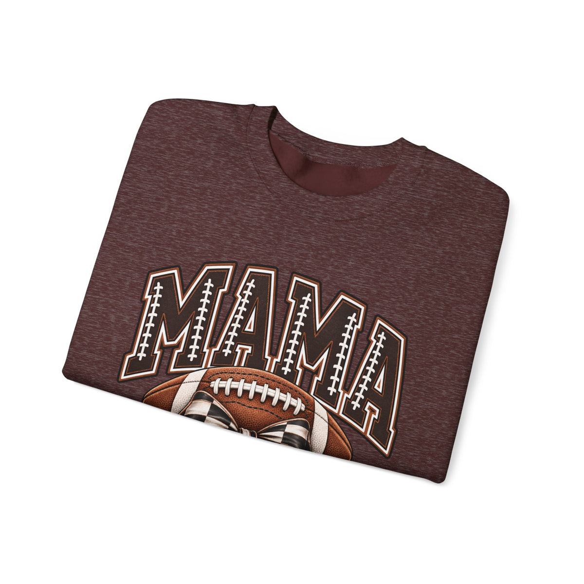 Mama Football Crewneck Sweatshirt — Vintage Gridiron Mom Graphic