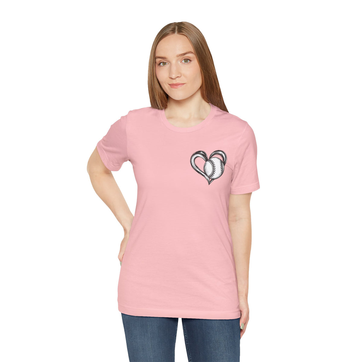 I Love Me Some Baseball T‑Shirt — Heart Baseball Graphic Tee