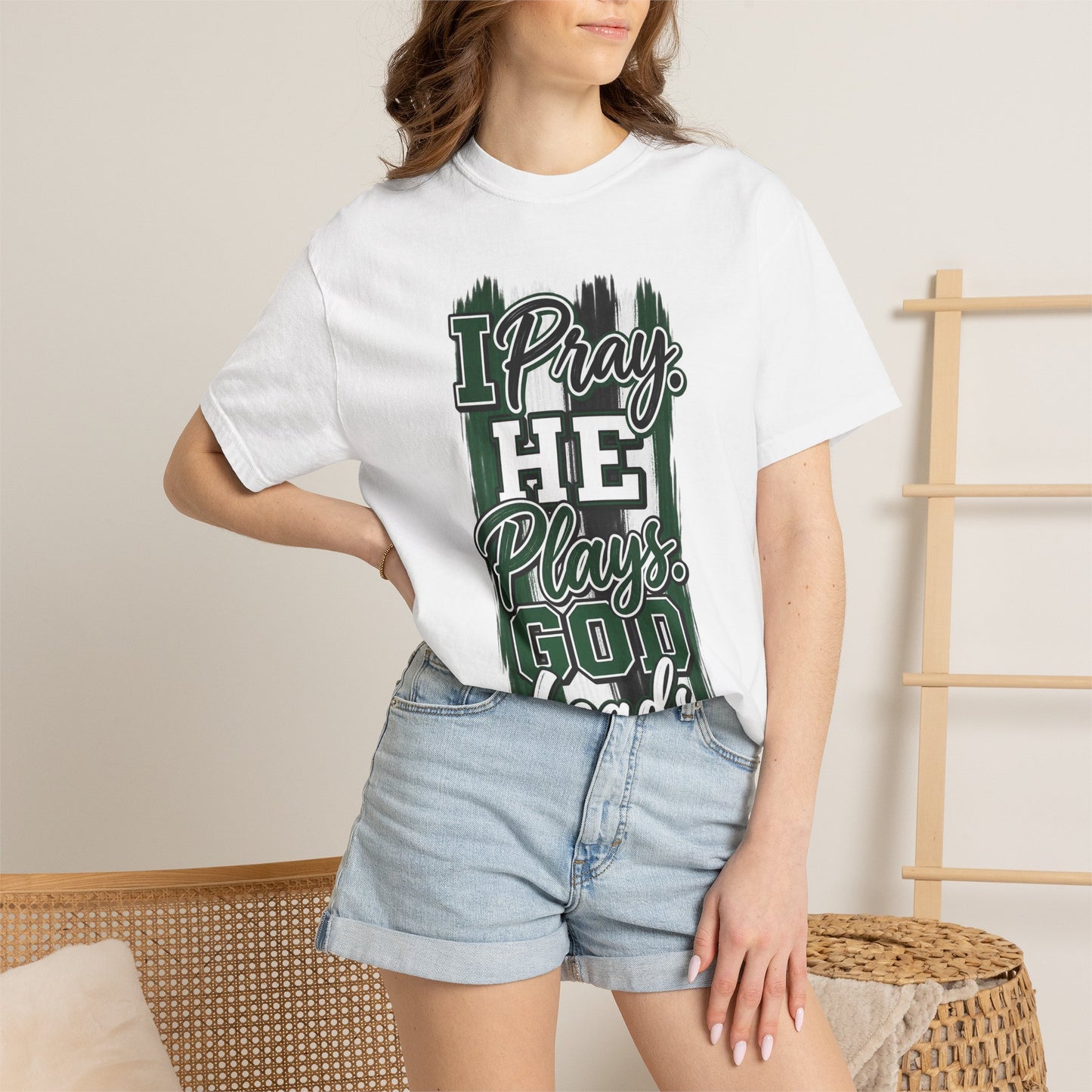 I Pray He Plays God Leads T-Shirt
