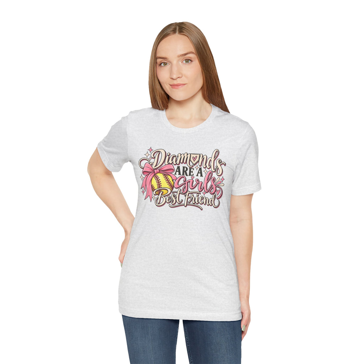 Diamonds Are a Girl's Best Friend Softball Graphic Tee