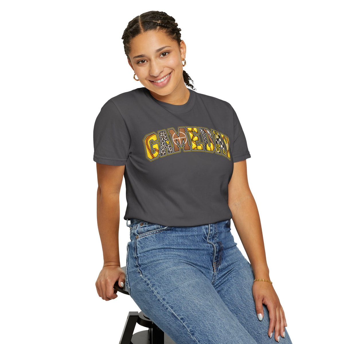 Softball Gameday Retro Patchwork T-Shirt