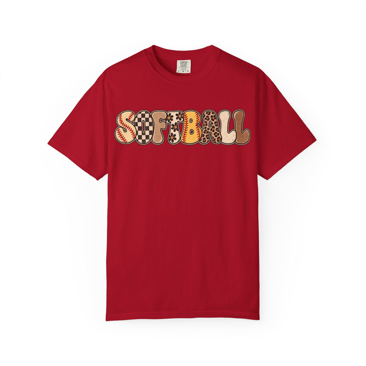 Softball Retro Graphic T-Shirt — Vintage Patterned Lettering