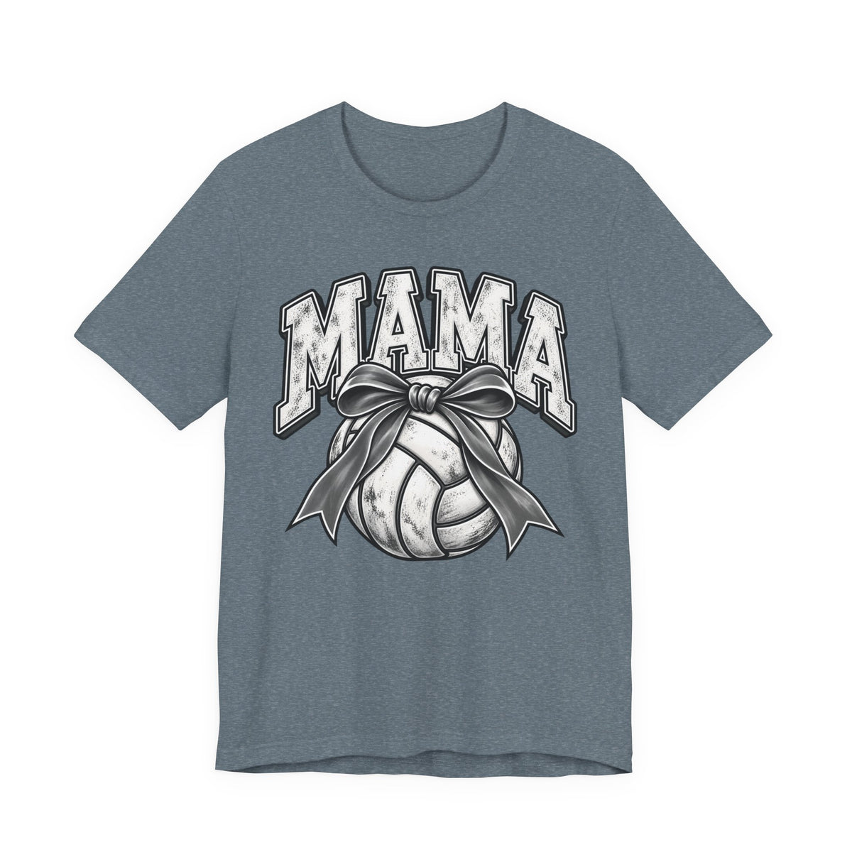 Volleyball Mama Tee — Mom Volleyball Shirt with Ribboned Ball Graphic