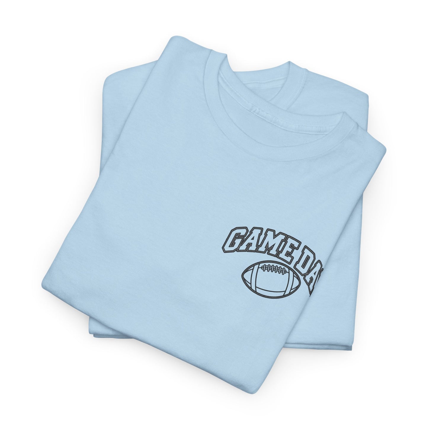 Game Day Football Tee — Minimal Chest Logo White T-Shirt