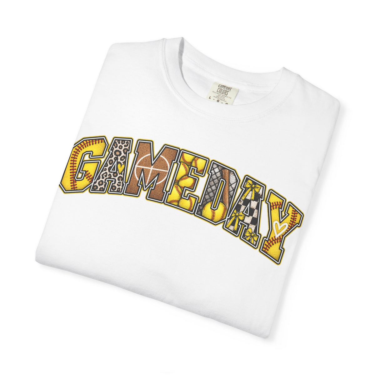 Softball Gameday Retro Patchwork T-Shirt
