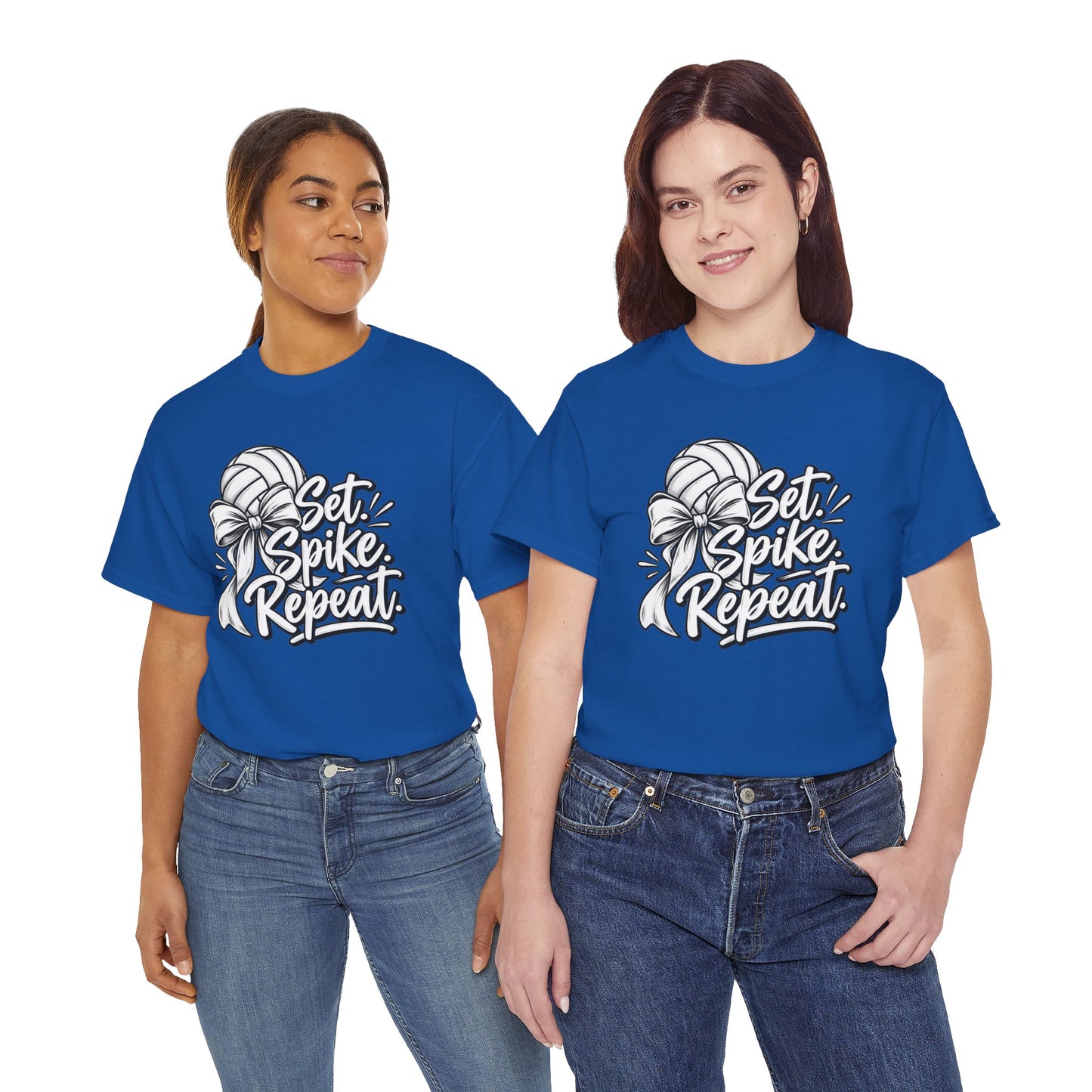 Volleyball Tee – “Set, Spike, Repeat” Graphic T-Shirt