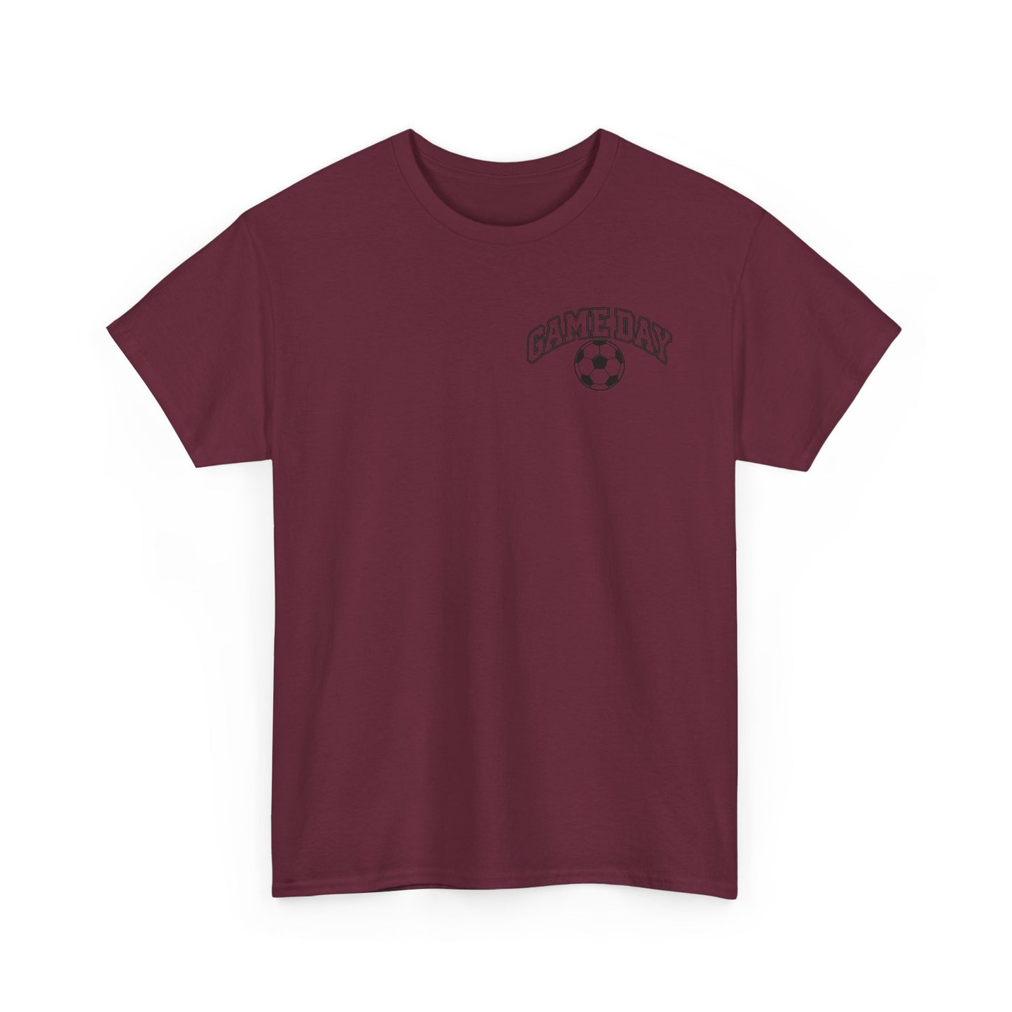 Soccer Dad T-Shirt — 'DAD' Arch with Soccer Ball Chest Graphic