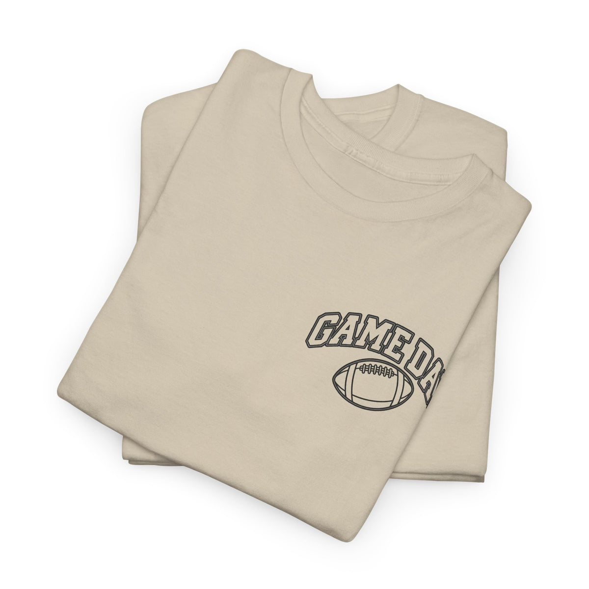 Game Day Football Tee — Minimal Chest Logo White T-Shirt