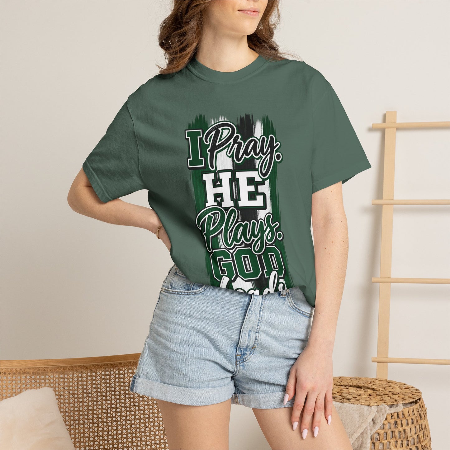 I Pray He Plays God Leads T-Shirt