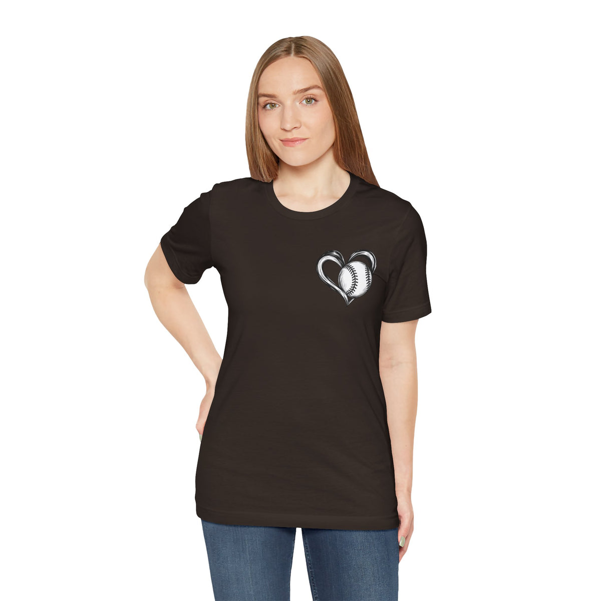 I Love Me Some Baseball T‑Shirt — Heart Baseball Graphic Tee