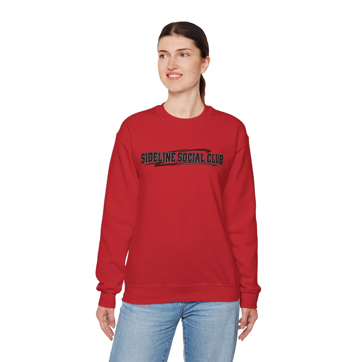 Crewneck Sweatshirt – "Sideline Social Club" Retro Athletic Graphic