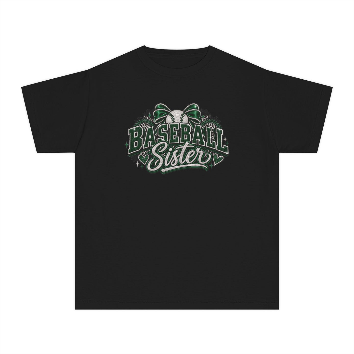 Baseball Sister Youth Tee - Cute Vintage Baseball Design for Girls, Team Spirit Gift