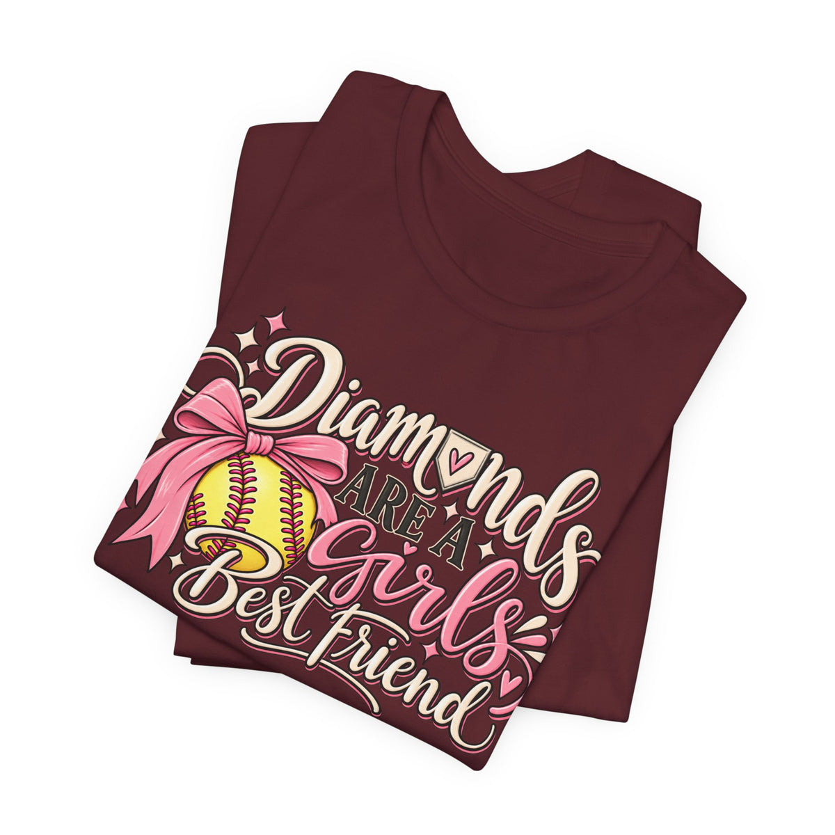 Diamonds Are a Girl's Best Friend Softball Graphic Tee
