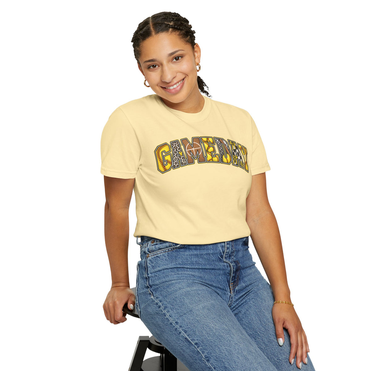 Softball Gameday Retro Patchwork T-Shirt