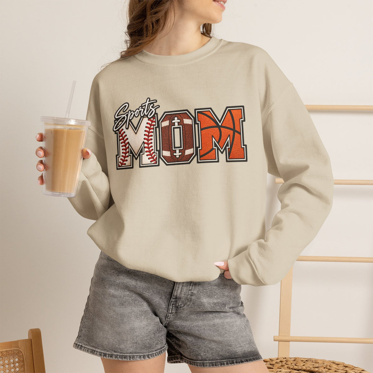 Sports Mom Crewneck Sweatshirt – Athletic Mom Graphic Pullover