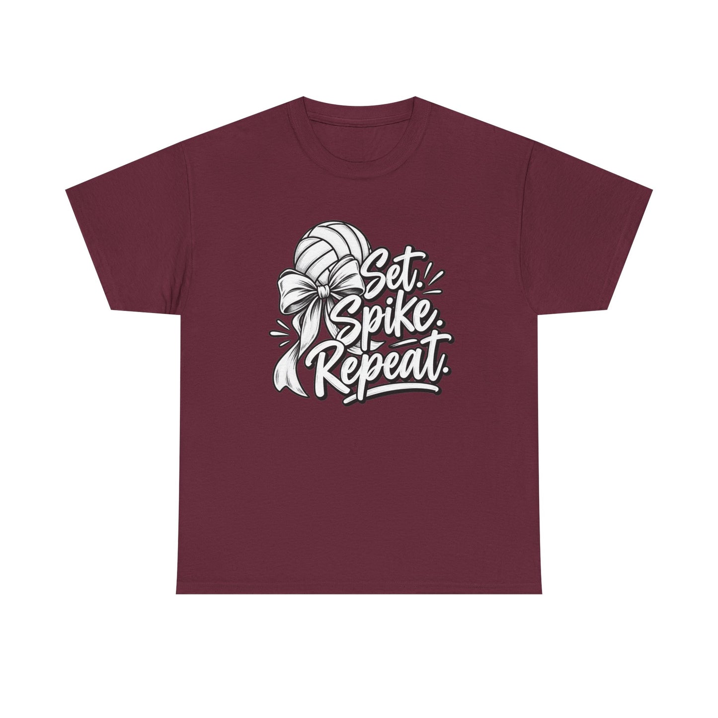 Volleyball Tee – “Set, Spike, Repeat” Graphic T-Shirt