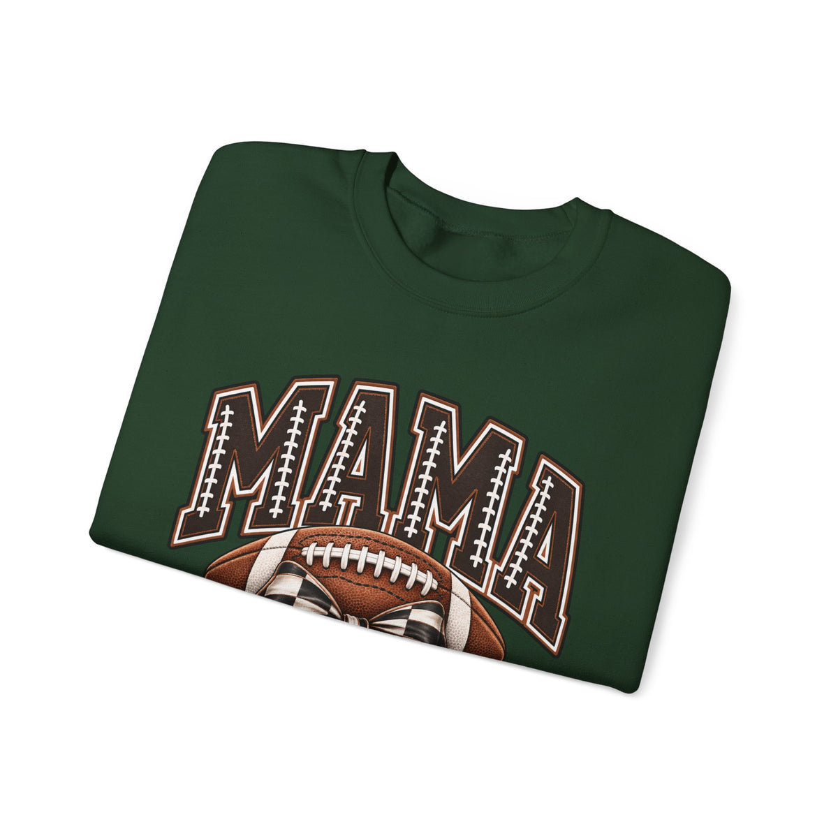 Mama Football Crewneck Sweatshirt — Vintage Gridiron Mom Graphic