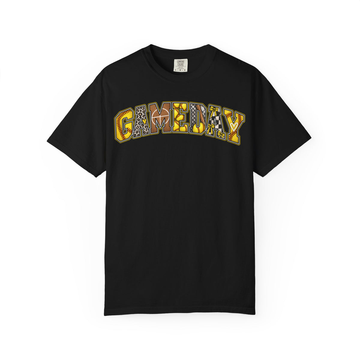 Softball Gameday Retro Patchwork T-Shirt