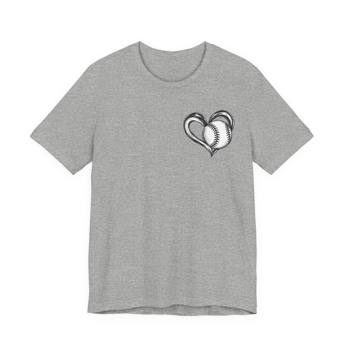 I Love Me Some Baseball T‑Shirt — Heart Baseball Graphic Tee
