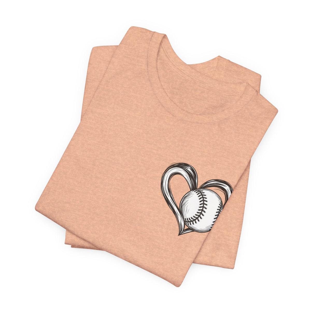 I Love Me Some Baseball T‑Shirt — Heart Baseball Graphic Tee