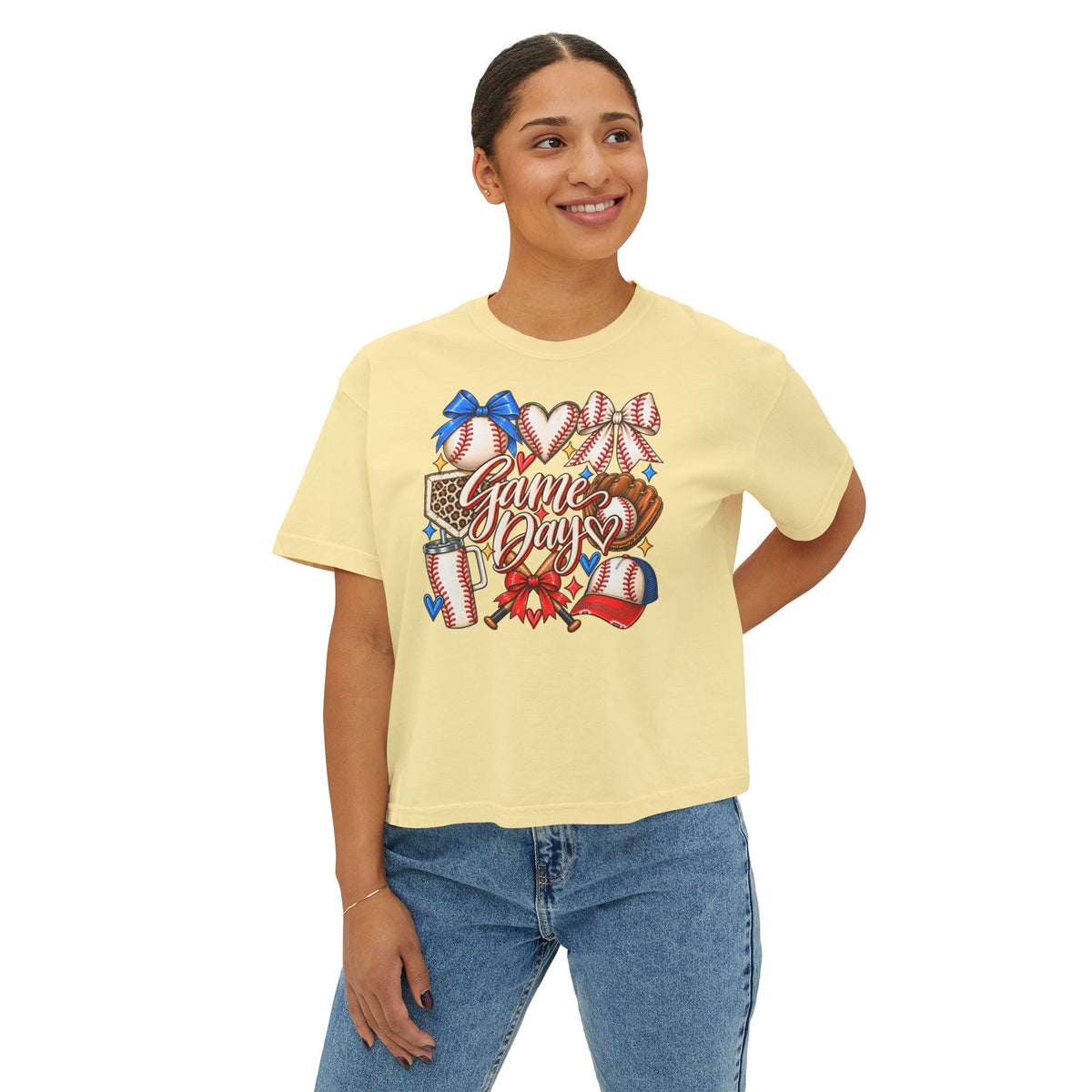 Game Day Baseball Women's Boxy Tee