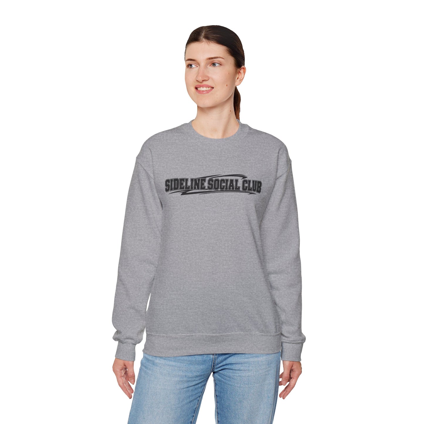 Crewneck Sweatshirt – "Sideline Social Club" Retro Athletic Graphic